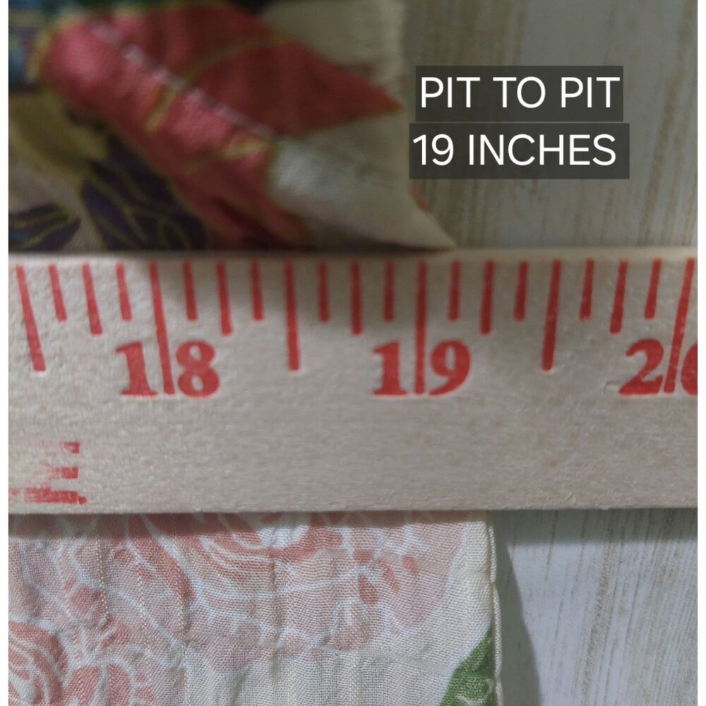 NWT Voy Floral Ruffle Sleeve Button-Front Blouse~Ruffle Front~Pleated Sleeve~SMA - Picture 6 of 8